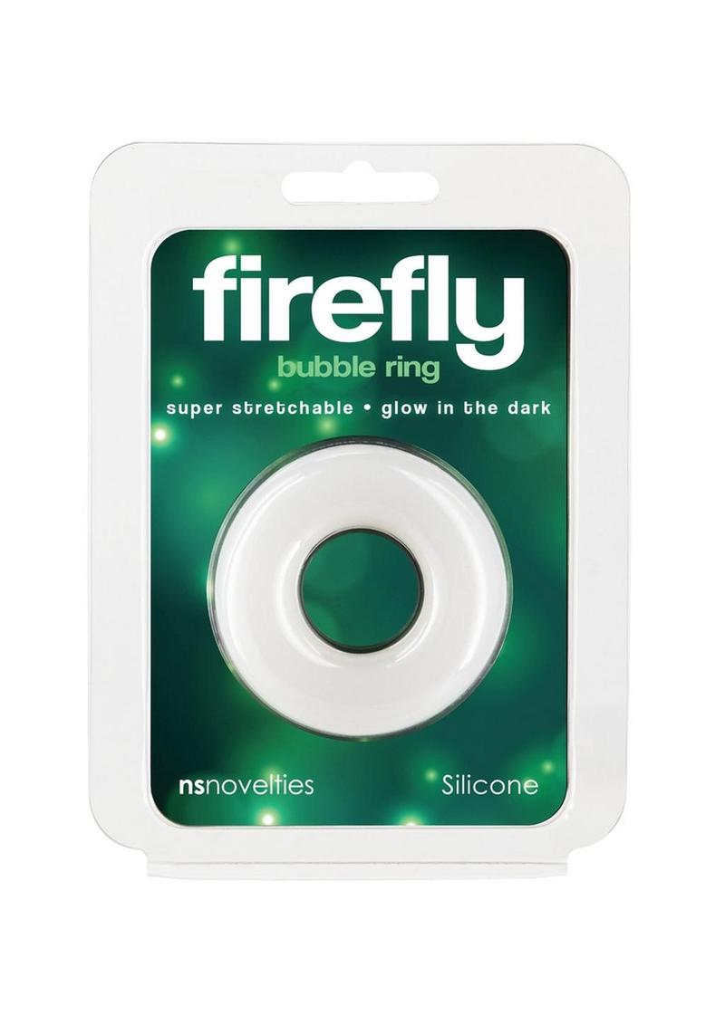 Load image into Gallery viewer, Firefly Bubble Ring Glow In The Dark Cock Ring - Glow In The Dark/White - Medium
