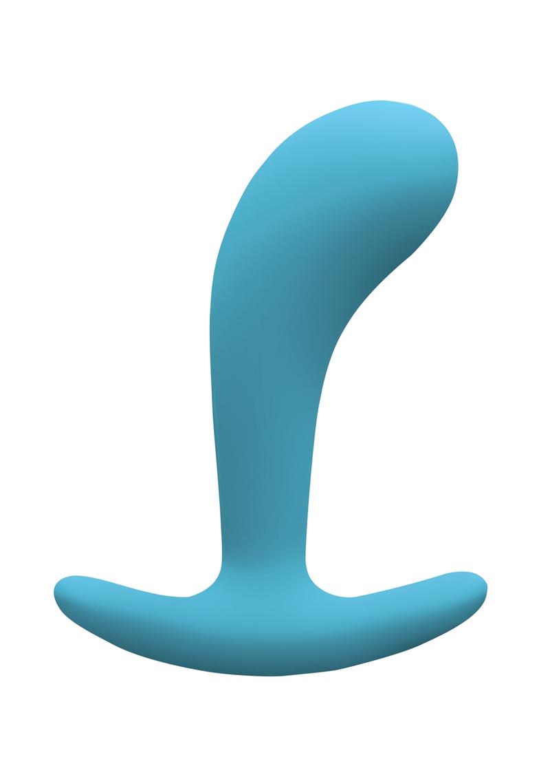 Load image into Gallery viewer, Firefly Contour Plug Silicone Butt Plug - Blue/Glow In The Dark - Medium
