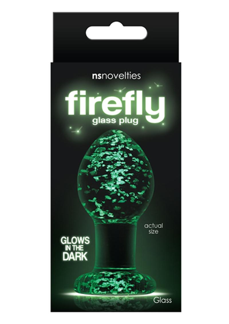 Load image into Gallery viewer, Firefly Glass Plug Butt Plug - Clear/Glow In The Dark - Medium
