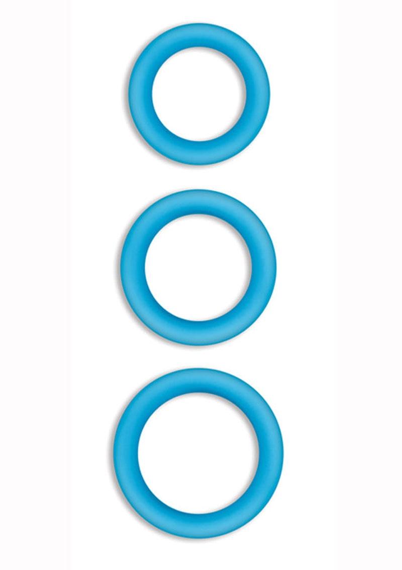 Load image into Gallery viewer, Firefly Halo Large Silicone Cock Ring - Blue/Glow In The Dark - Large
