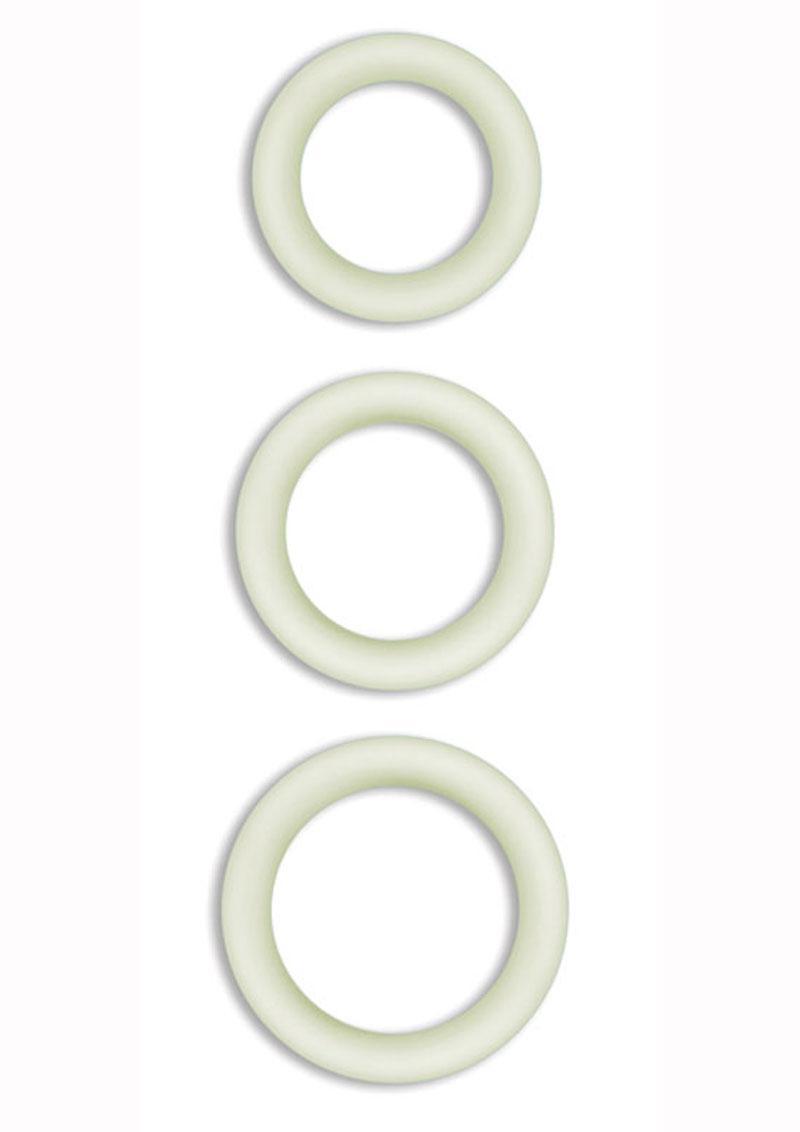 Load image into Gallery viewer, Firefly Halo Large Silicone Cock Ring - Clear/Glow In The Dark - Large
