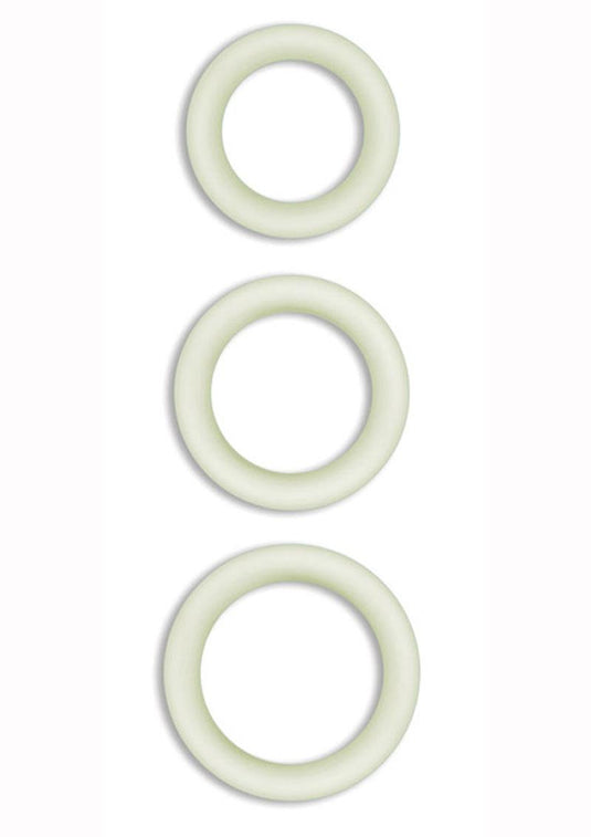 Firefly Halo Large Silicone Cock Ring - Clear/Glow In The Dark - Large