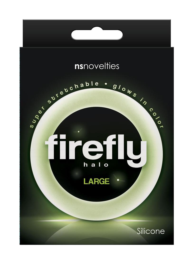 Load image into Gallery viewer, Firefly Halo Large Silicone Cock Ring - Clear/Glow In The Dark - Large
