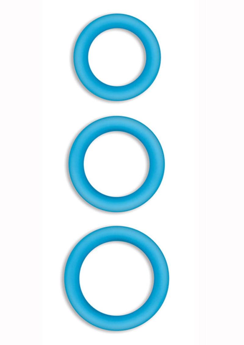 Load image into Gallery viewer, Firefly Halo Medium Silicone Cock Ring - Blue/Glow In The Dark - Medium
