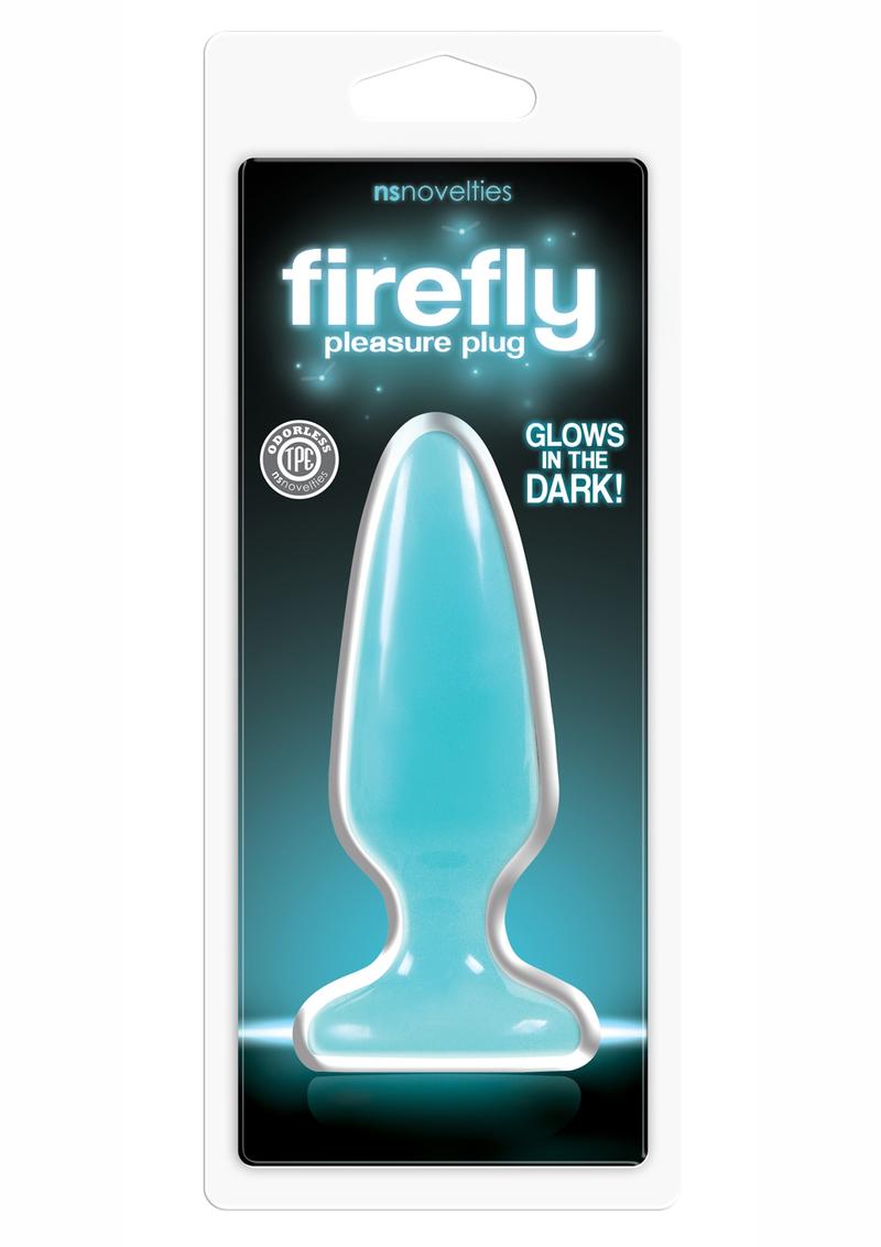 Load image into Gallery viewer, Firefly Pleasure Plug Butt Plug - Blue/Glow In The Dark - Medium
