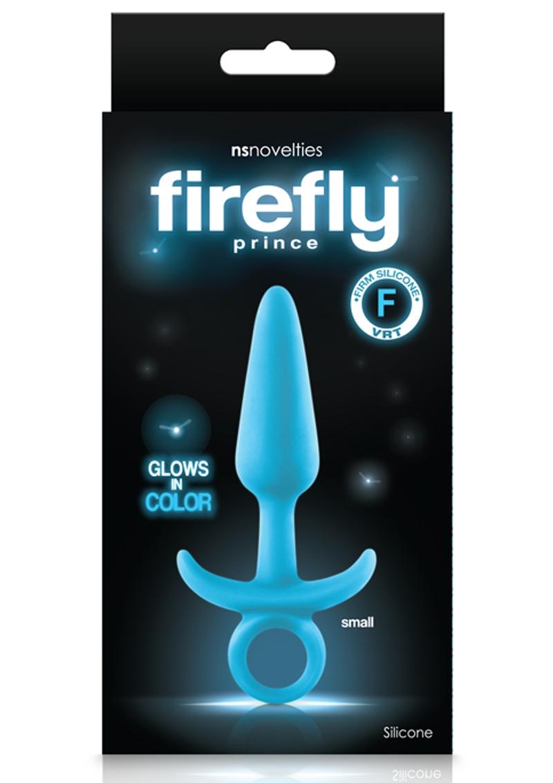 Load image into Gallery viewer, Firefly Prince Silicone Butt Plug - Blue/Glow In The Dark - Small
