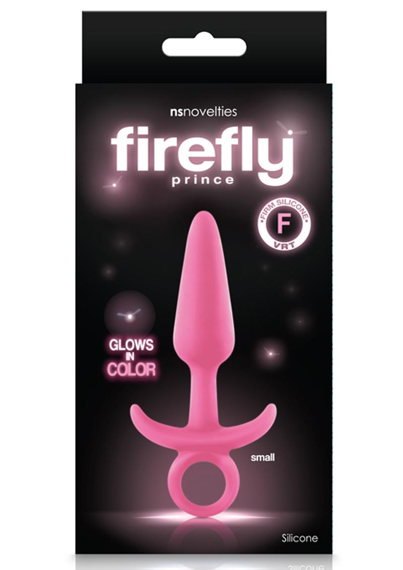 Load image into Gallery viewer, Firefly Prince Silicone Butt Plug - Glow In The Dark/Pink - Small
