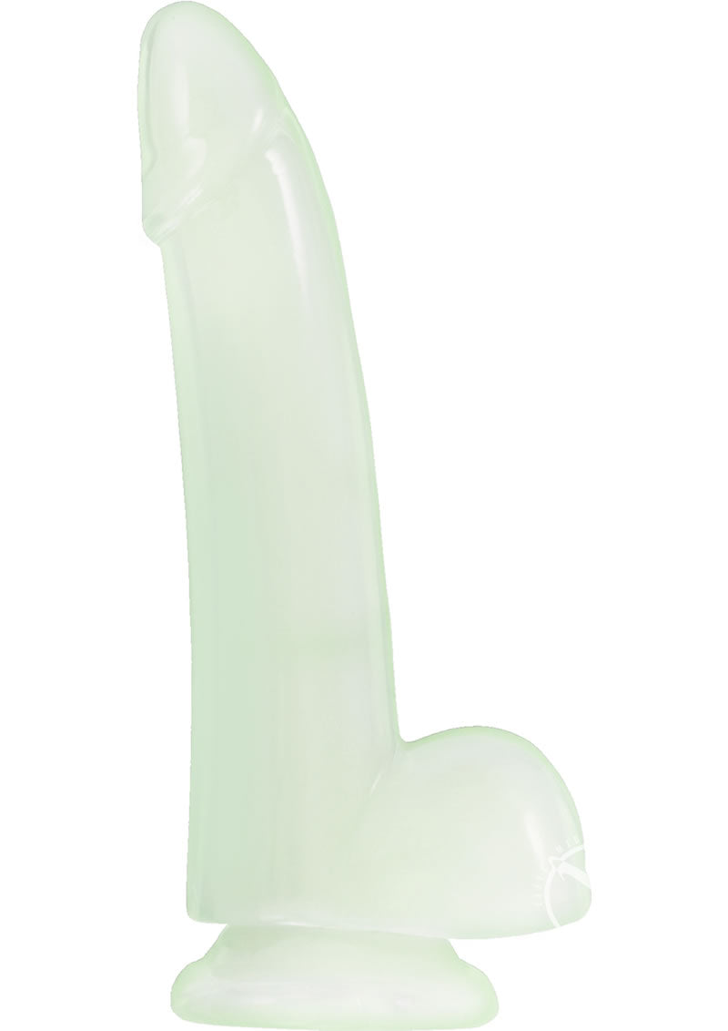 Load image into Gallery viewer, Firefly Smooth Dong Dildo - Clear/Glow In The Dark - 5in
