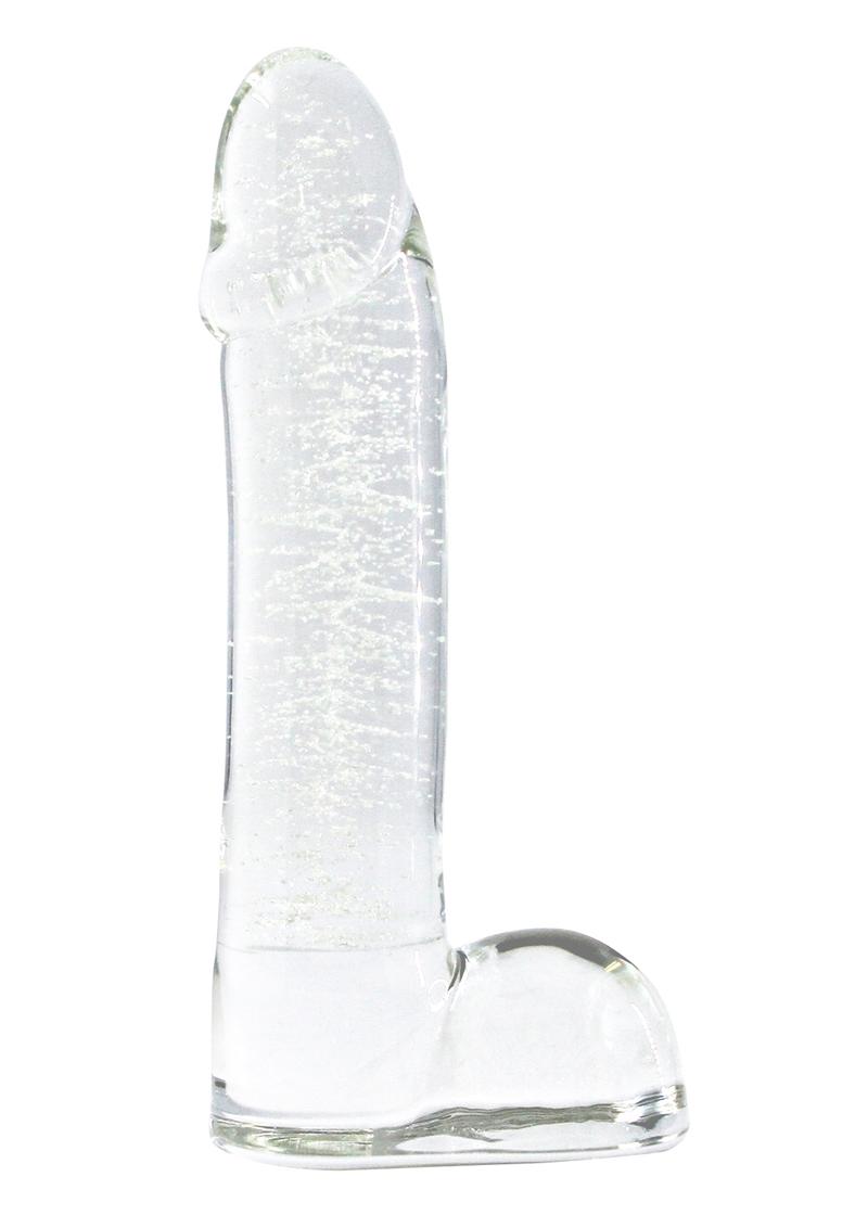 Load image into Gallery viewer, Firefly Smooth Glass Ballsey Dildo - Clear/Glow In The Dark
