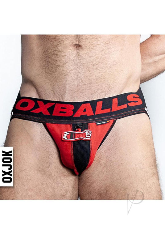 Fister 3d Rubber Fist Jock - Black/Red - Large