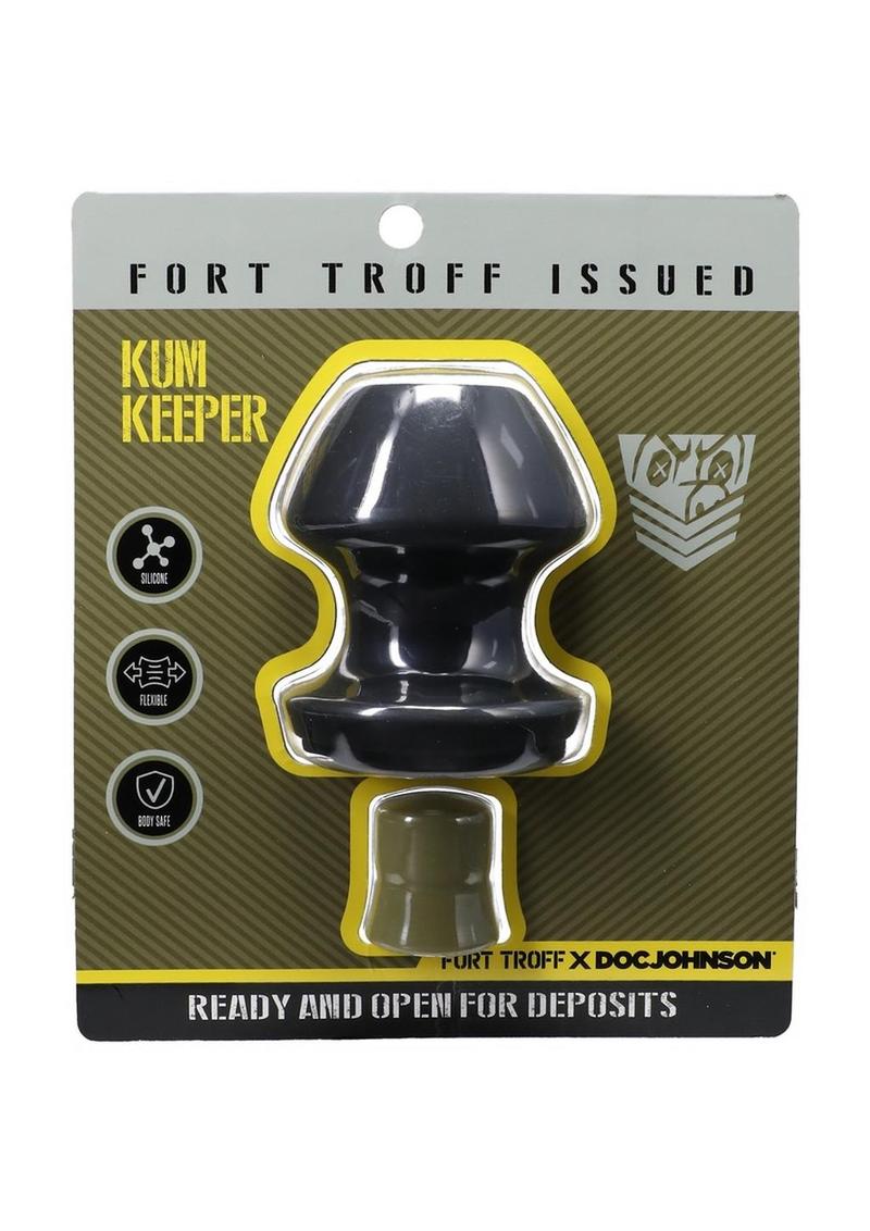 Load image into Gallery viewer, Fort Troff Kum Keeper Silicone Open End Anal Plug - Black - Large
