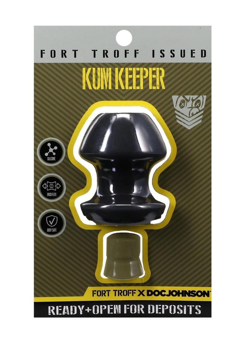 Load image into Gallery viewer, Fort Troff Kum Keeper Silicone Open End Anal Plug - Black - Medium
