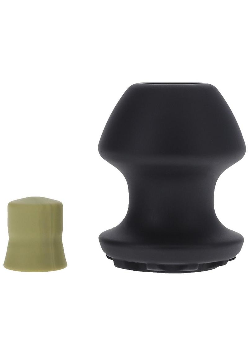 Load image into Gallery viewer, Fort Troff Kum Keeper Silicone Open End Anal Plug - Black - Small
