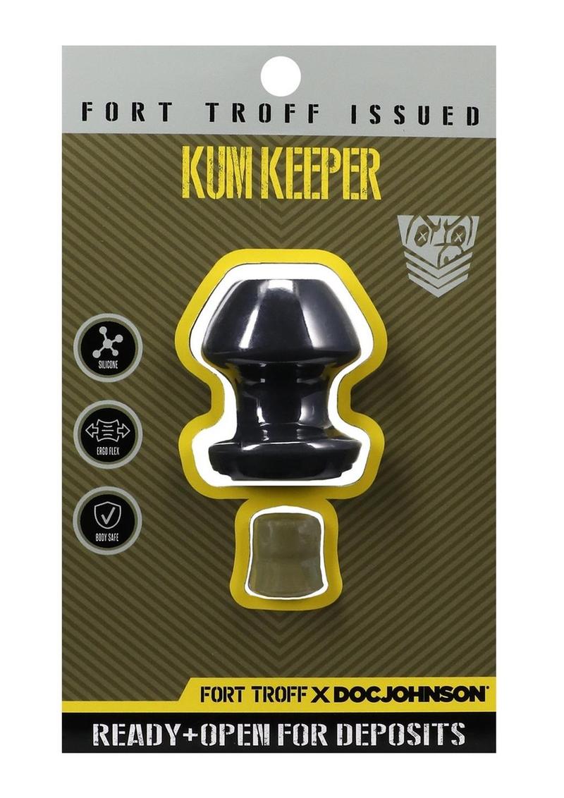 Load image into Gallery viewer, Fort Troff Kum Keeper Silicone Open End Anal Plug - Black - Small
