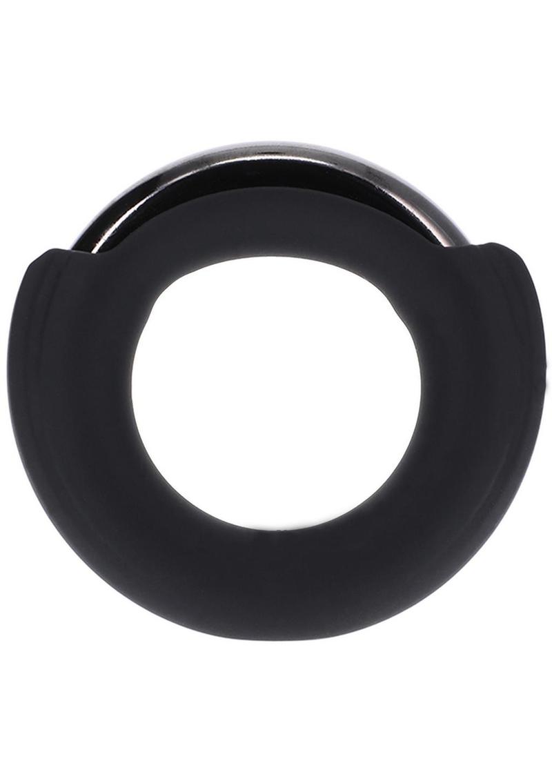 Load image into Gallery viewer, Fort Troff Pinch Zero Silicone Ring - Black/Metal
