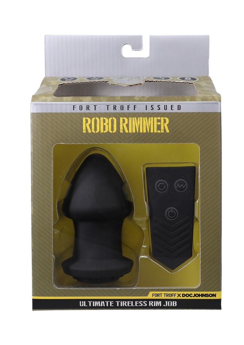 Load image into Gallery viewer, Fort Troff Robo Rimmer Rechargeable Silicone Anal Plug - Black
