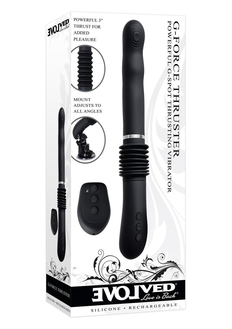 Load image into Gallery viewer, G-Force Thruster Silicone Rechargeable Vibrator with Remote Control - Black
