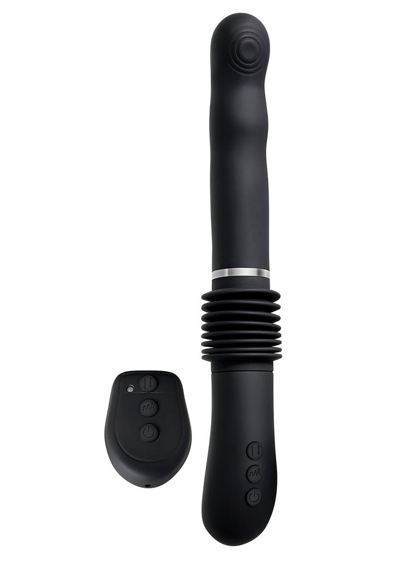 Load image into Gallery viewer, G-Force Thruster Silicone Rechargeable Vibrator with Remote Control - Black
