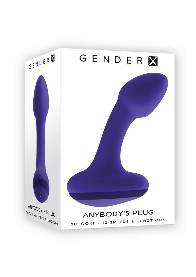 Load image into Gallery viewer, Gender X Anybody&#39;s Plug Rechargeable Silicone Vibrating Butt Plug - Blue
