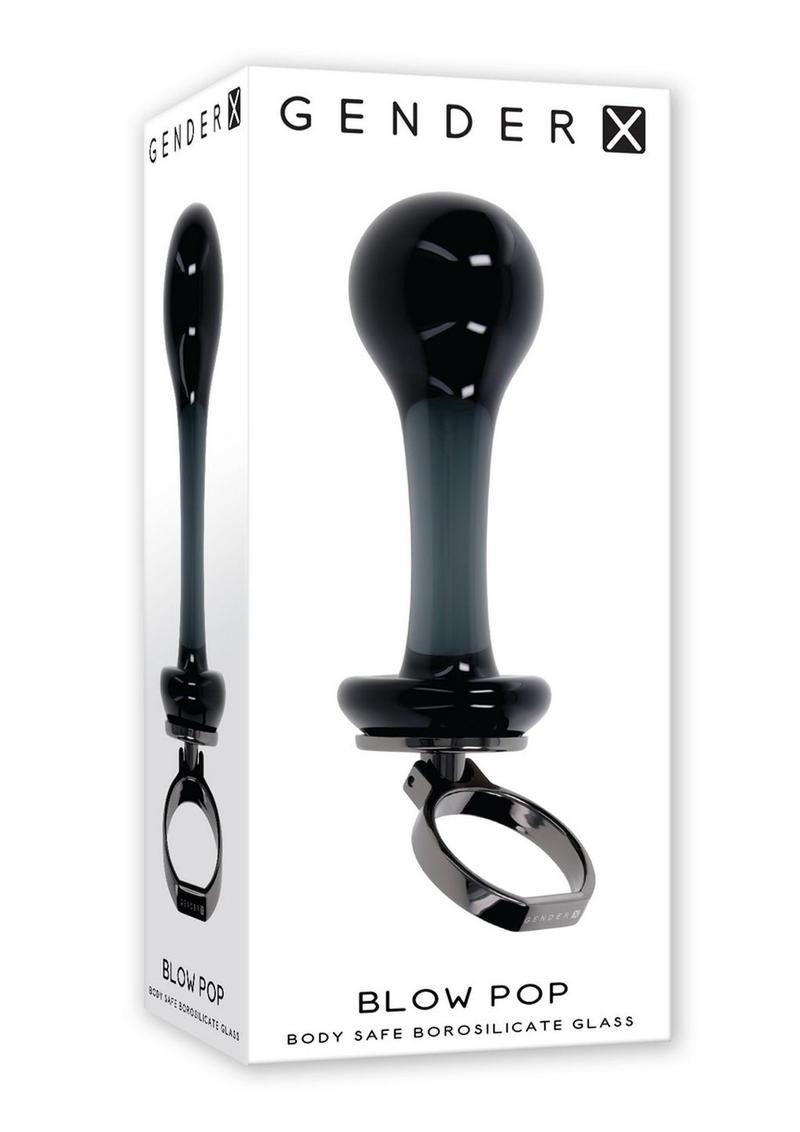 Load image into Gallery viewer, Gender X Blow Pop Glass Anal Plug - Black
