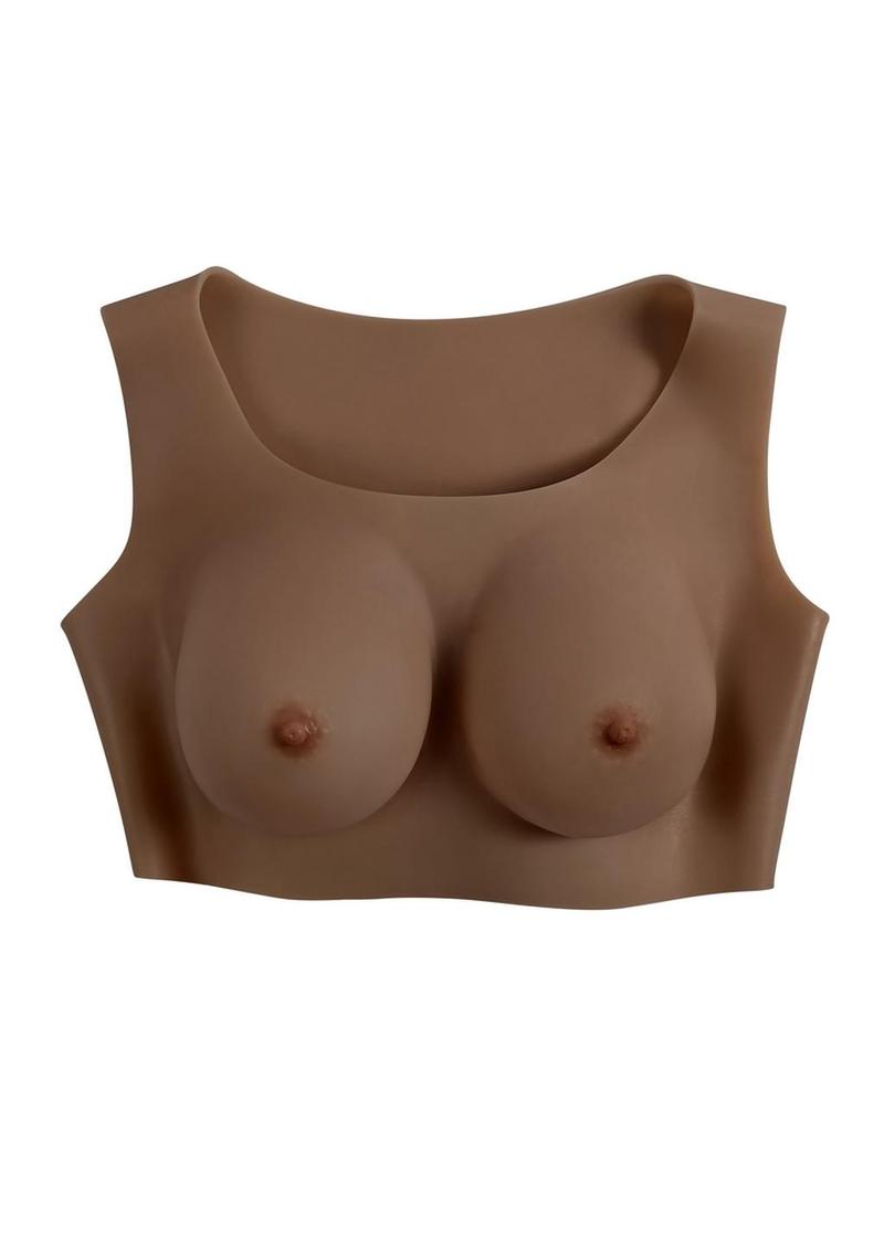 Load image into Gallery viewer, Gender X Breast Plate Silicone C Cup - Chocolate
