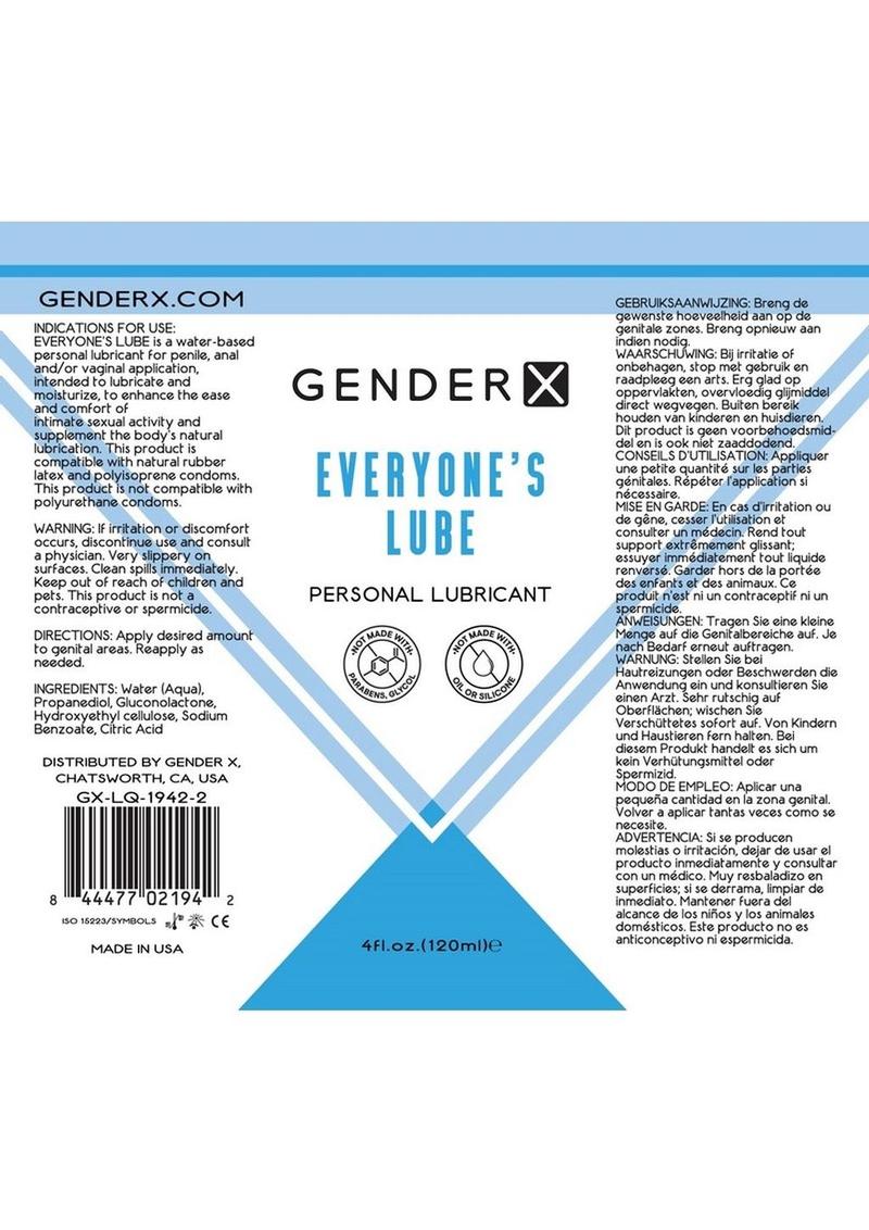 Load image into Gallery viewer, Gender X Everyone&#39;s Lube Water Based Lubricant - 4oz
