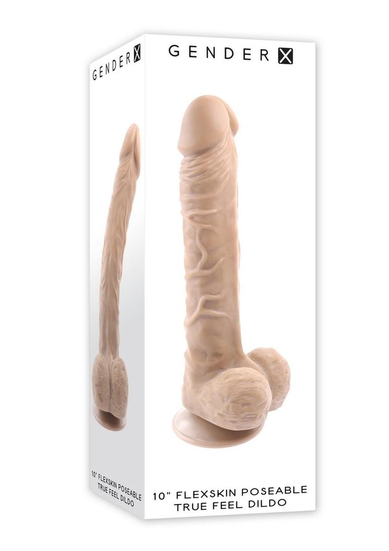 Load image into Gallery viewer, Gender X Flexskin Poseable True Feel Dildo - Vanilla - 10in
