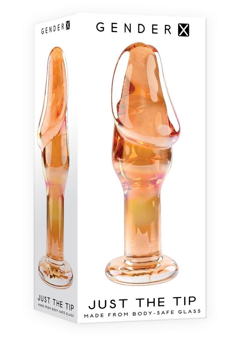 Load image into Gallery viewer, Gender X Just The Tip Glass Dildo - Gold/Multicolor/Orange/Red
