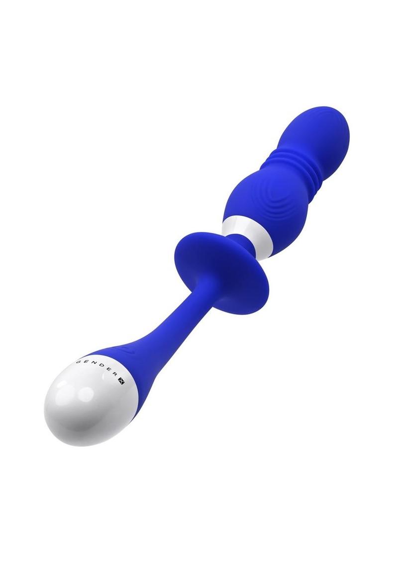 Load image into Gallery viewer, Gender X Play Ball Rechargeable Silicone Thrusting Probe - Blue
