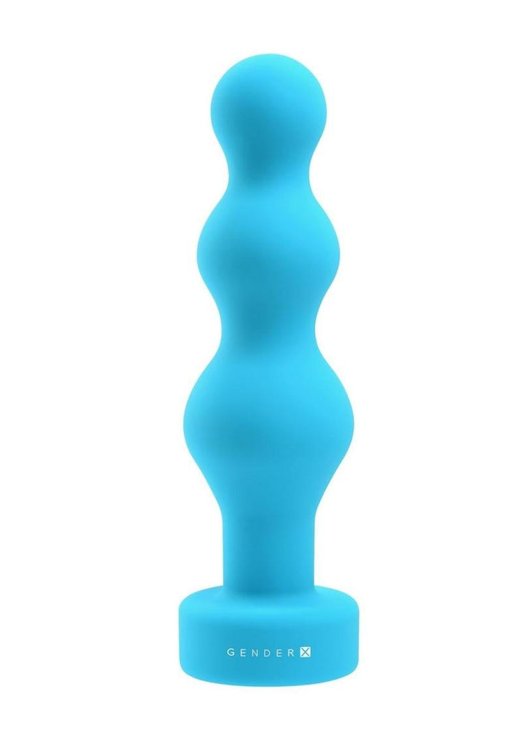 Gender X Plugged Up Rechargeable Silicone Anal Beads - Blue