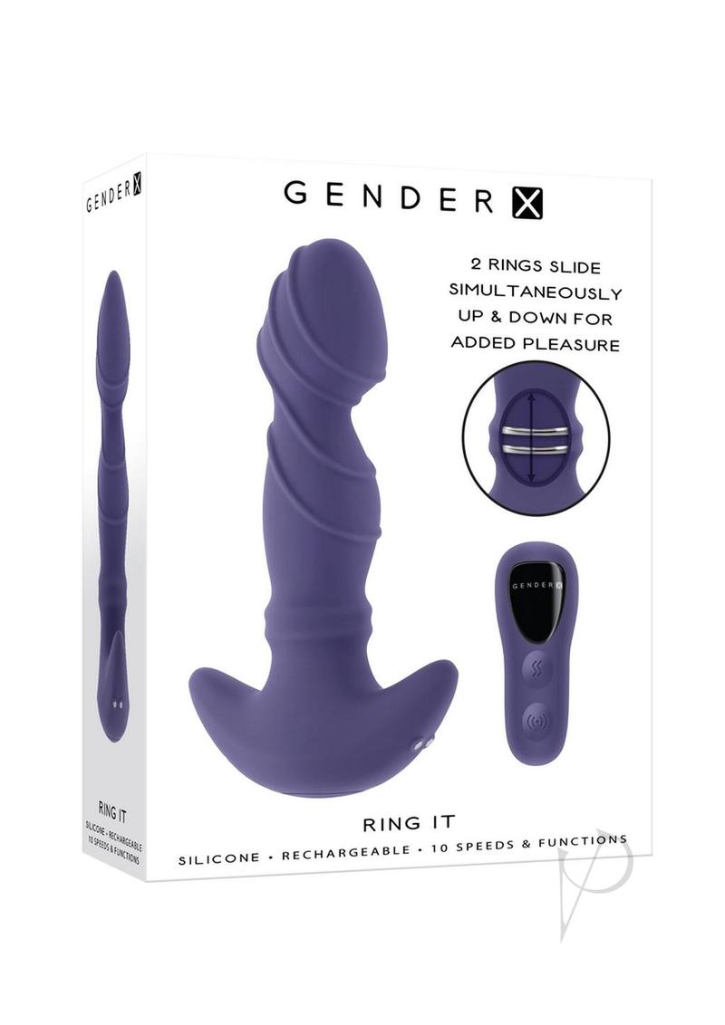 Load image into Gallery viewer, Gender X Ring It Rechargeable Silicone Remote Vibrator - Blue
