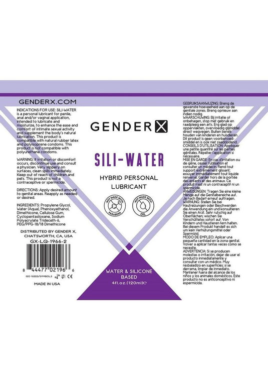 Gender X Sili-Water Hybrid Lubricant - 4oz