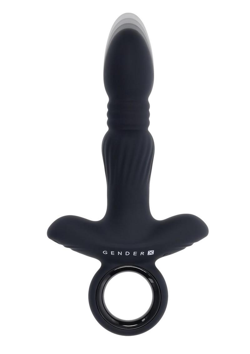 Load image into Gallery viewer, Gender X Slayer Rechargeable Silicone Thrusting Anal Vibrator - Black
