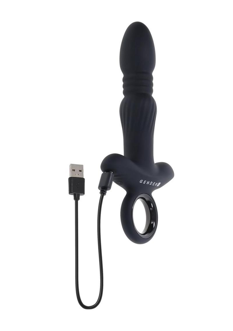 Load image into Gallery viewer, Gender X Slayer Rechargeable Silicone Thrusting Anal Vibrator
