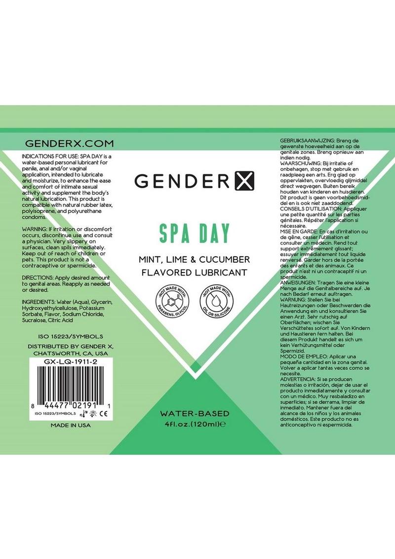 Load image into Gallery viewer, Gender X Spa Day Water Based Flavored Lubricant 4oz - Mint
