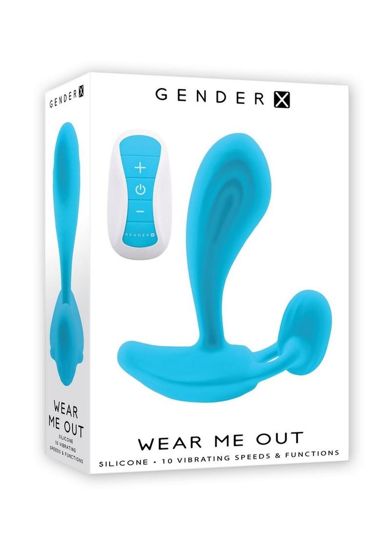 Load image into Gallery viewer, Gender X Wear Me Out Rechargeable Silicone Panty Vibe with Remote - Blue
