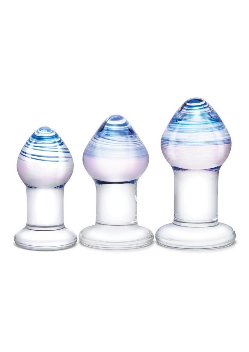 Load image into Gallery viewer, Glas Amethyst Rain Anal Training Kit - Clear - 3 Piece
