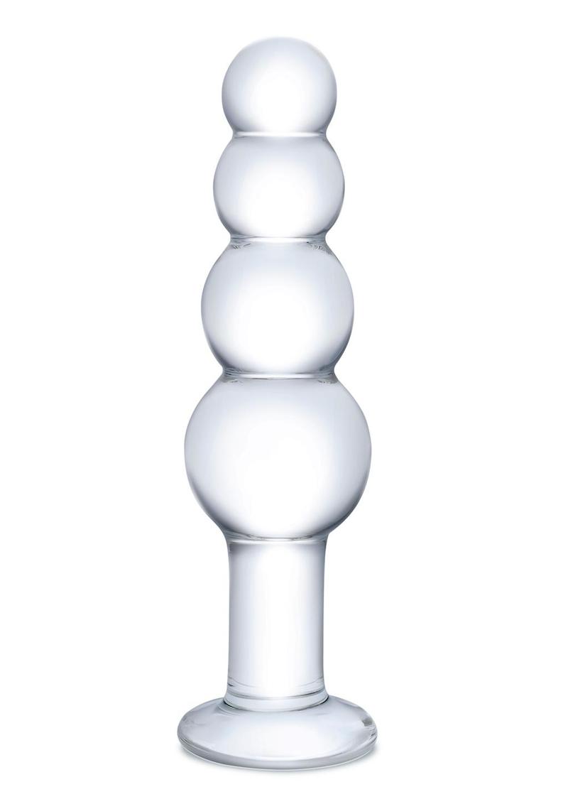 Load image into Gallery viewer, Glas Beaded Glass Butt Plug - Clear - 7.25in
