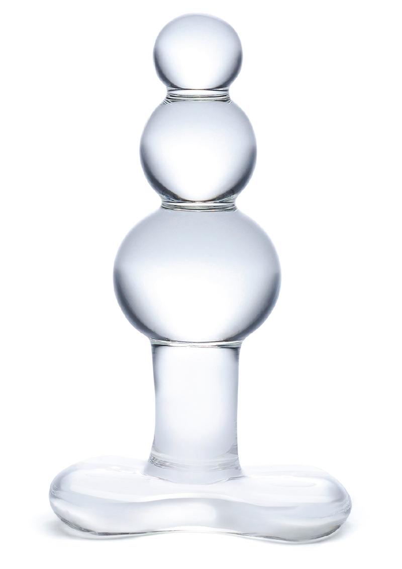 Load image into Gallery viewer, Glas Beaded Glass Butt Plug with Tapered Base - Clear
