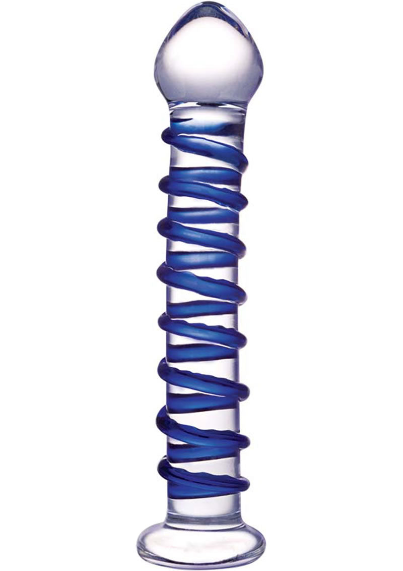 Load image into Gallery viewer, Glas Blue Spiral Glass Dildo - Blue/Clear
