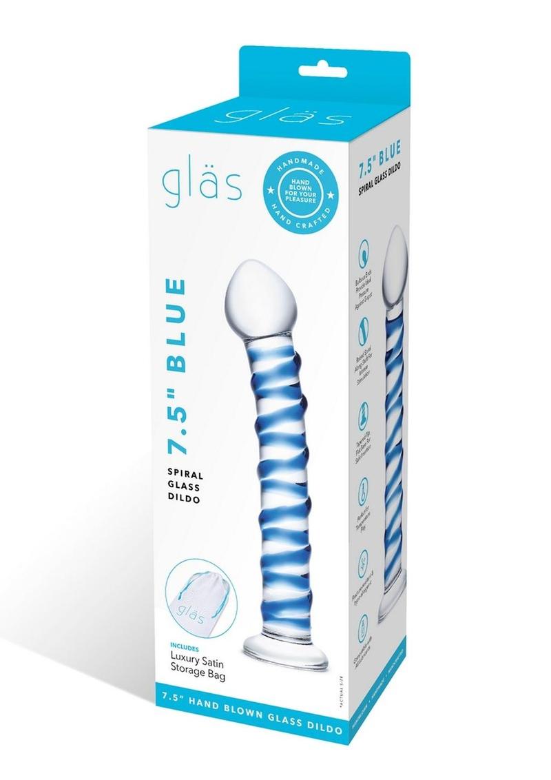 Load image into Gallery viewer, Glas Blue Spiral Glass Dildo - Blue/Clear
