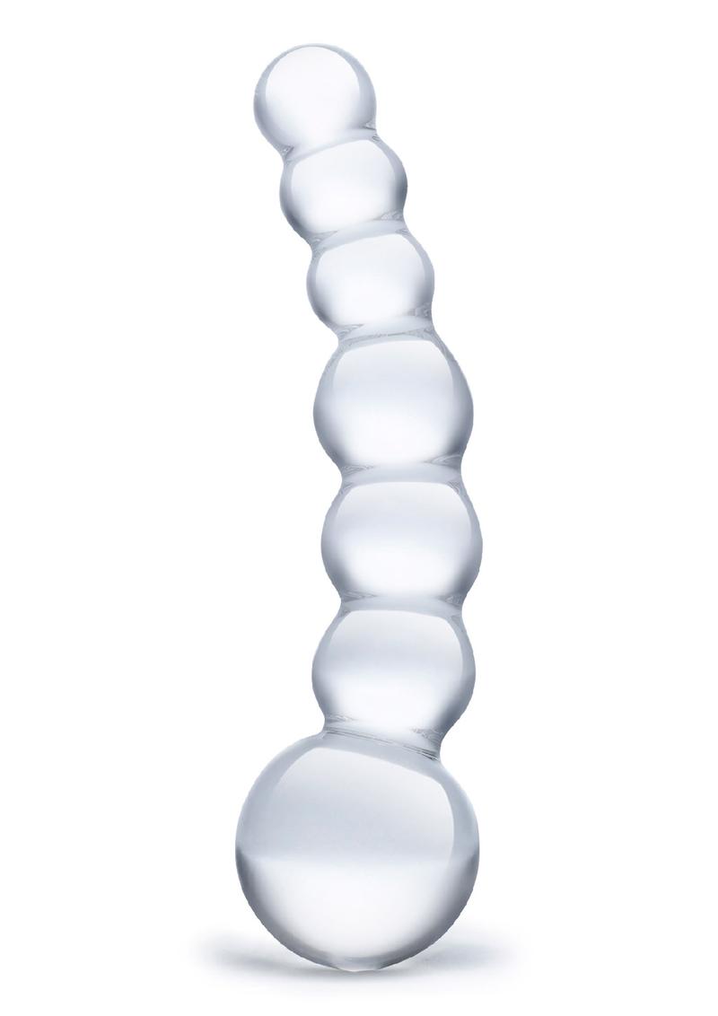 Load image into Gallery viewer, Glas Curved Beaded Glass Dildo - Clear - 5in
