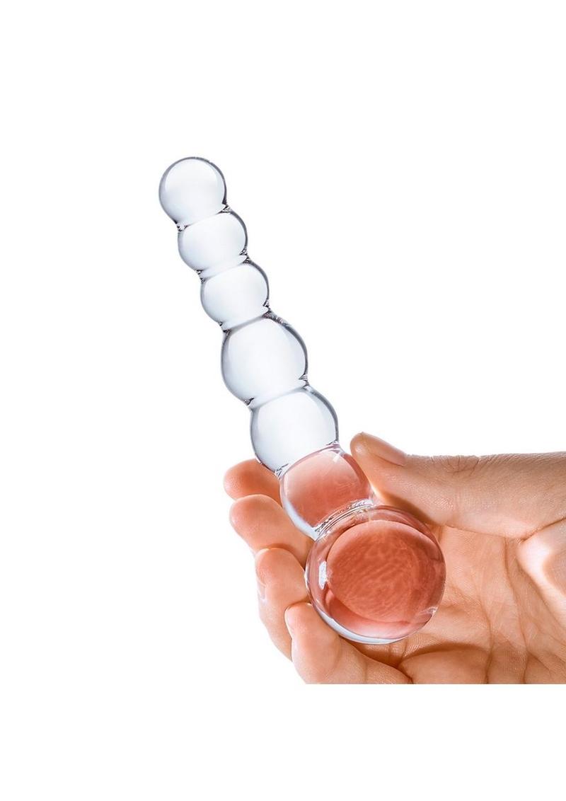 Load image into Gallery viewer, Glas Curved Beaded Glass Dildo
