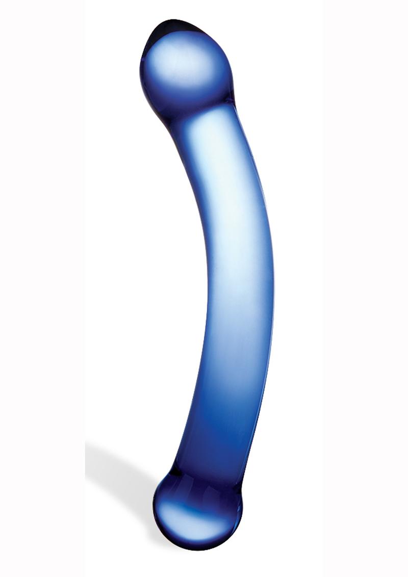 Load image into Gallery viewer, Glas Curved G-Spot Glass Dildo - Blue - 6in
