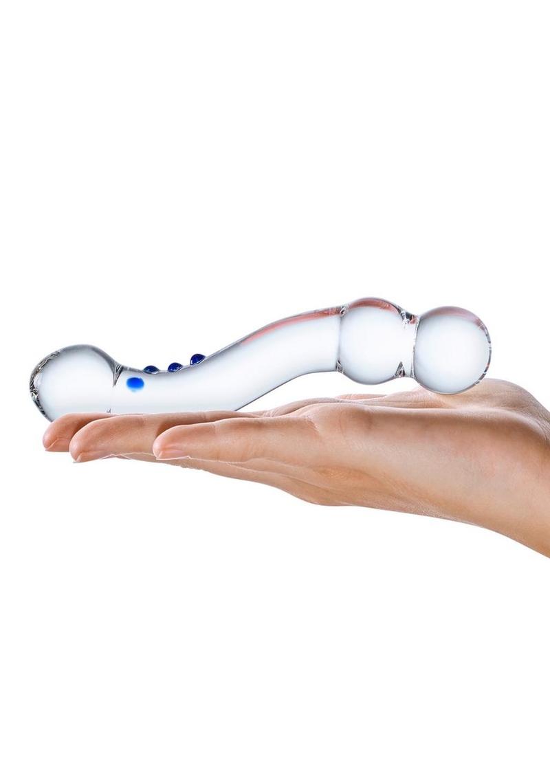 Load image into Gallery viewer, Glas Curved G-Spot Glass Textured Dildo
