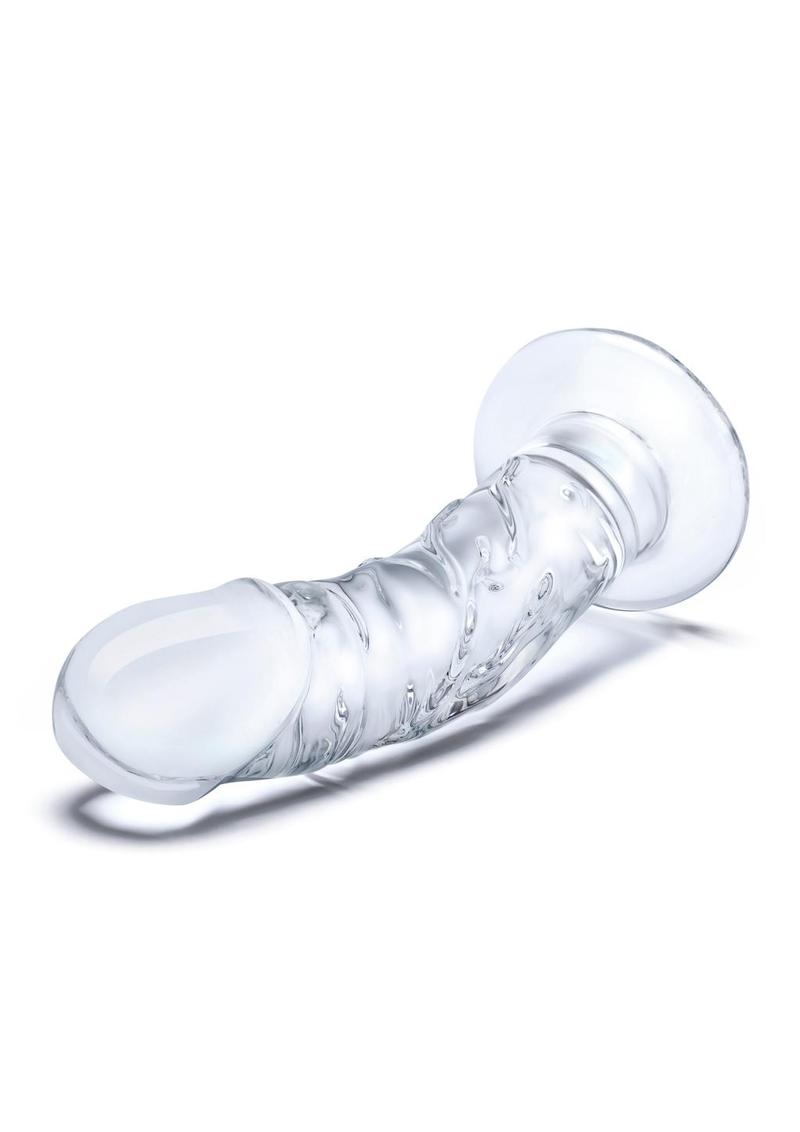 Load image into Gallery viewer, Glas Curved Realistic Glass Dildo with Veins
