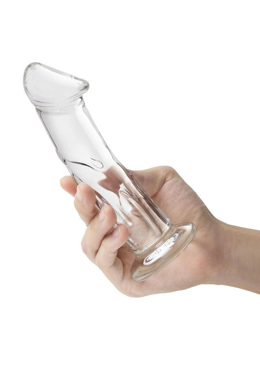 Glas Dildo Glass with Veins and Flat Base