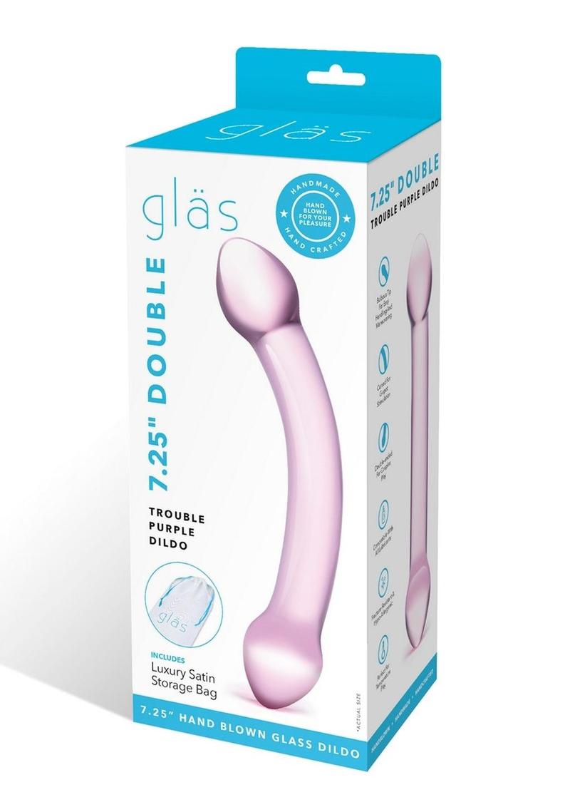 Load image into Gallery viewer, Glas Double Trouble Purple Dildo - Purple
