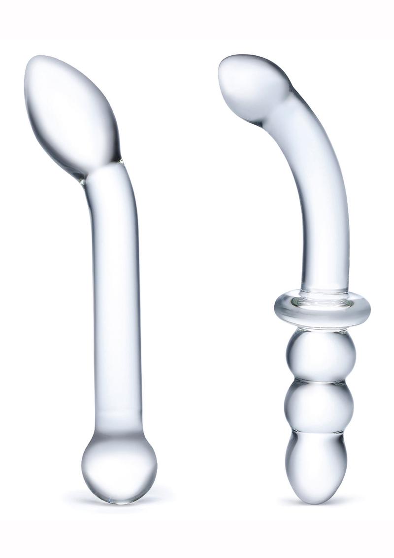 Load image into Gallery viewer, Glas G-Spot Pleasure Dildo - Clear - 2 Piece/Set
