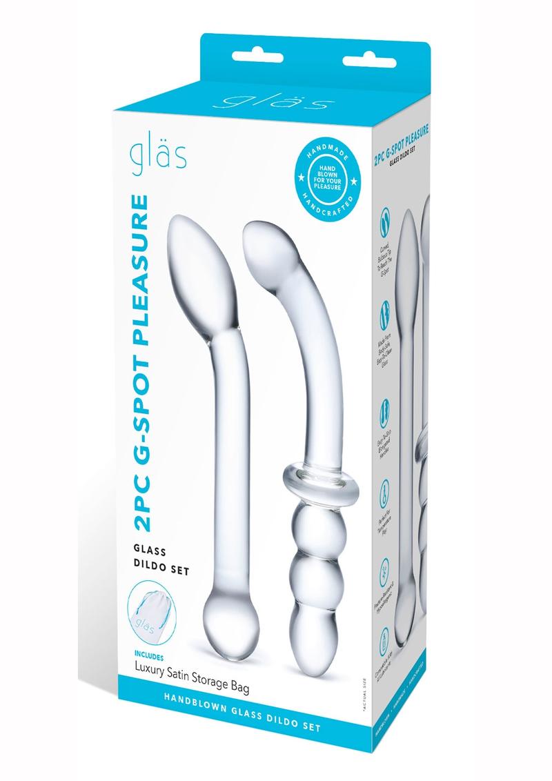 Load image into Gallery viewer, Glas G-Spot Pleasure Dildo - Clear - 2 Piece/Set
